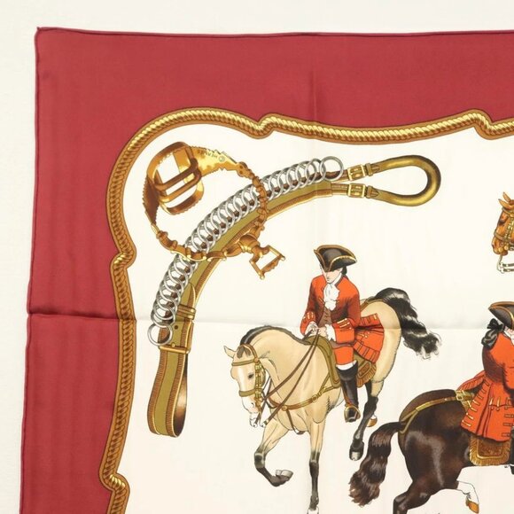 HERMES Carre 90 Scarf ""REPRISE"" Silk Red - Picture 12 of 15